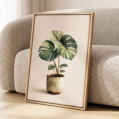 Verdant Windowleaf, green, beige, brown nature wall art displayed in a styled interior, gallery view 8