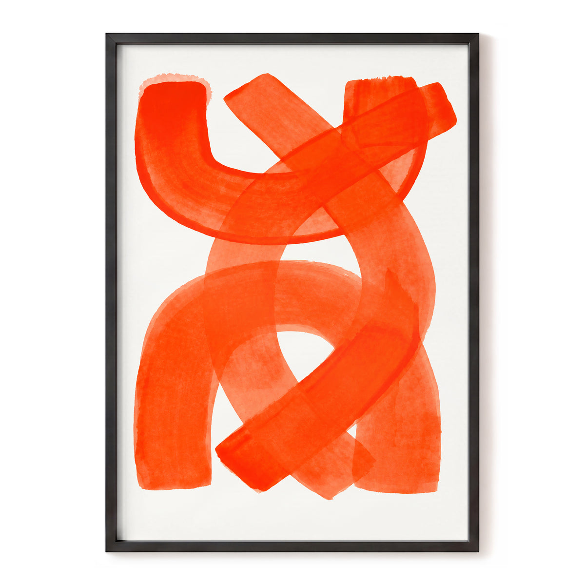 Vermilion Loop, orange, red, pink abstract wall art, front artwork view