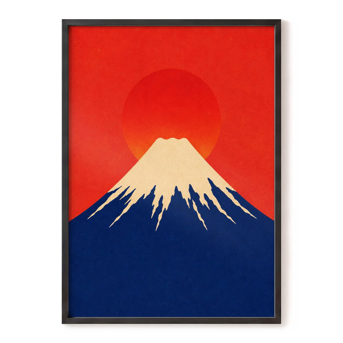 Vermilion Summit, red, blue, beige nature wall art, front artwork view