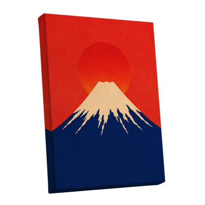 Vermilion Summit, red, blue, beige nature wall art shown as a stretched canvas wall art