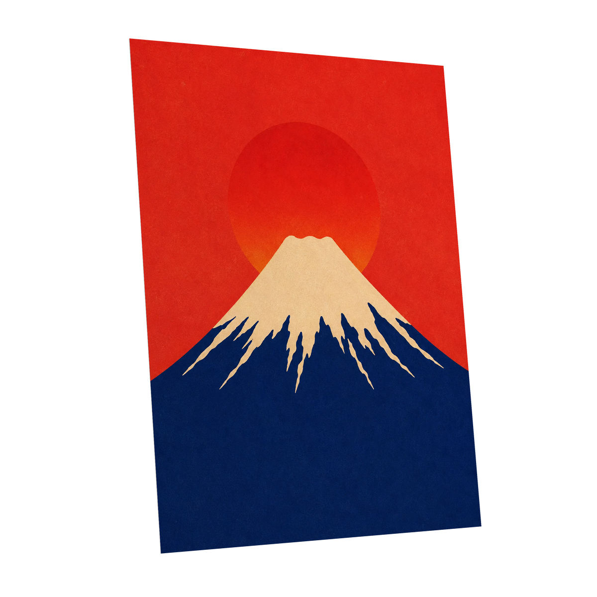 Vermilion Summit, red, blue, beige nature wall art shown as a unframed poster wall art print