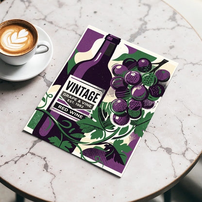 Vintage Vine Nocturne, purple, green, black nature wall art displayed in a styled interior, gallery view 4