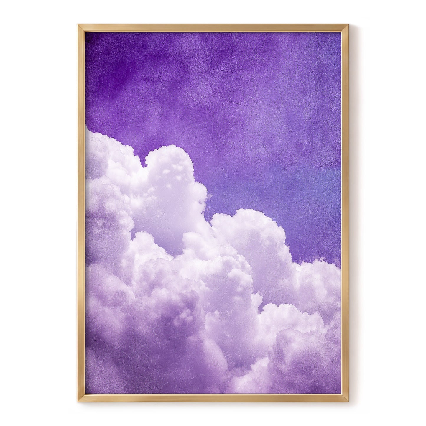 Violet Cloud Ascent, purple, white, blue nature wall art, front artwork view