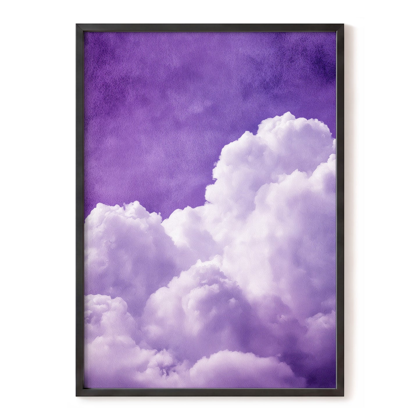 Violet Cloud Reverie, purple, white, gray nature wall art, front artwork view