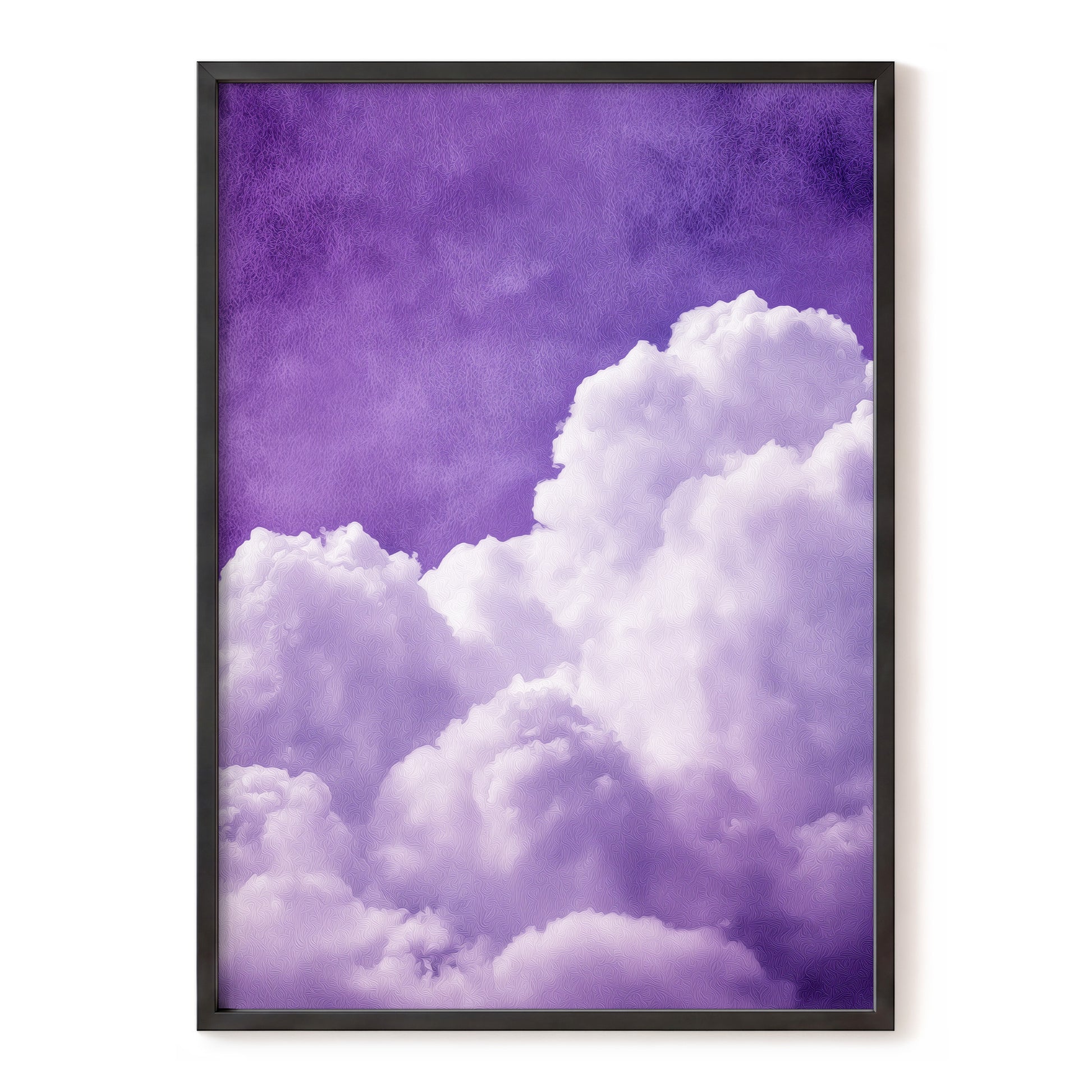 Violet Cloud Reverie, purple, white, gray nature wall art, front artwork view