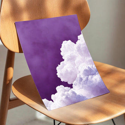 Violet Cloudscape, purple, white, gray nature wall art displayed in a styled interior, gallery view 5