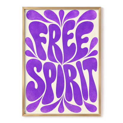 Violet Free Spirit, purple, beige abstract wall art, front artwork view