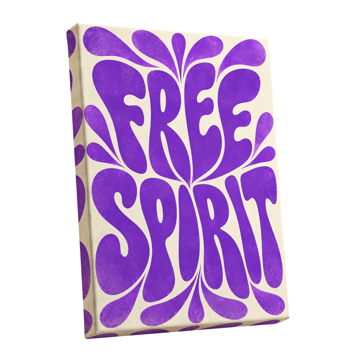 Violet Free Spirit, purple, beige abstract wall art shown as a stretched canvas wall art