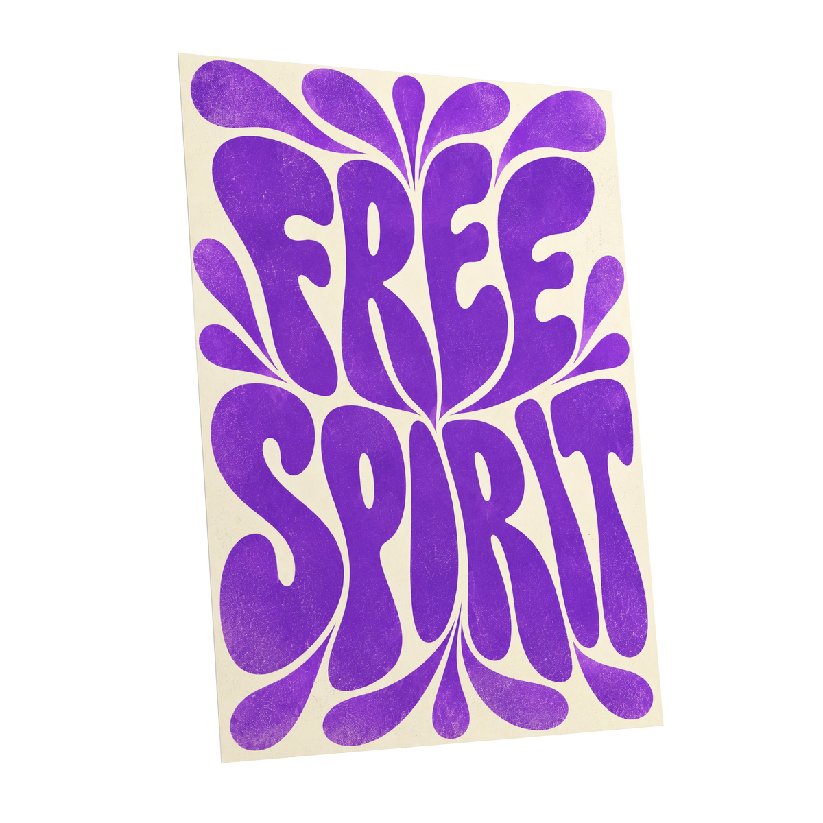 Violet Free Spirit, purple, beige abstract wall art shown as a unframed poster wall art print