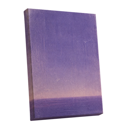 Violet Stillwater, purple, pink, white nature wall art shown as a stretched canvas wall art