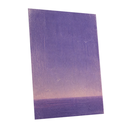 Violet Stillwater, purple, pink, white nature wall art shown as a unframed poster wall art print