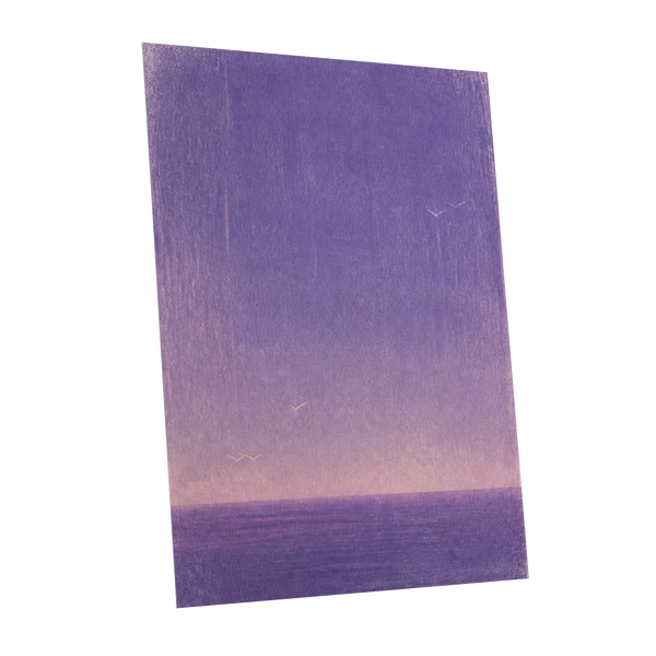 Violet Stillwater, purple, pink, white nature wall art shown as a unframed poster wall art print