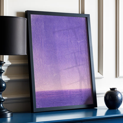 Violet Stillwater, purple, pink, white nature wall art displayed in a styled interior, gallery view 9