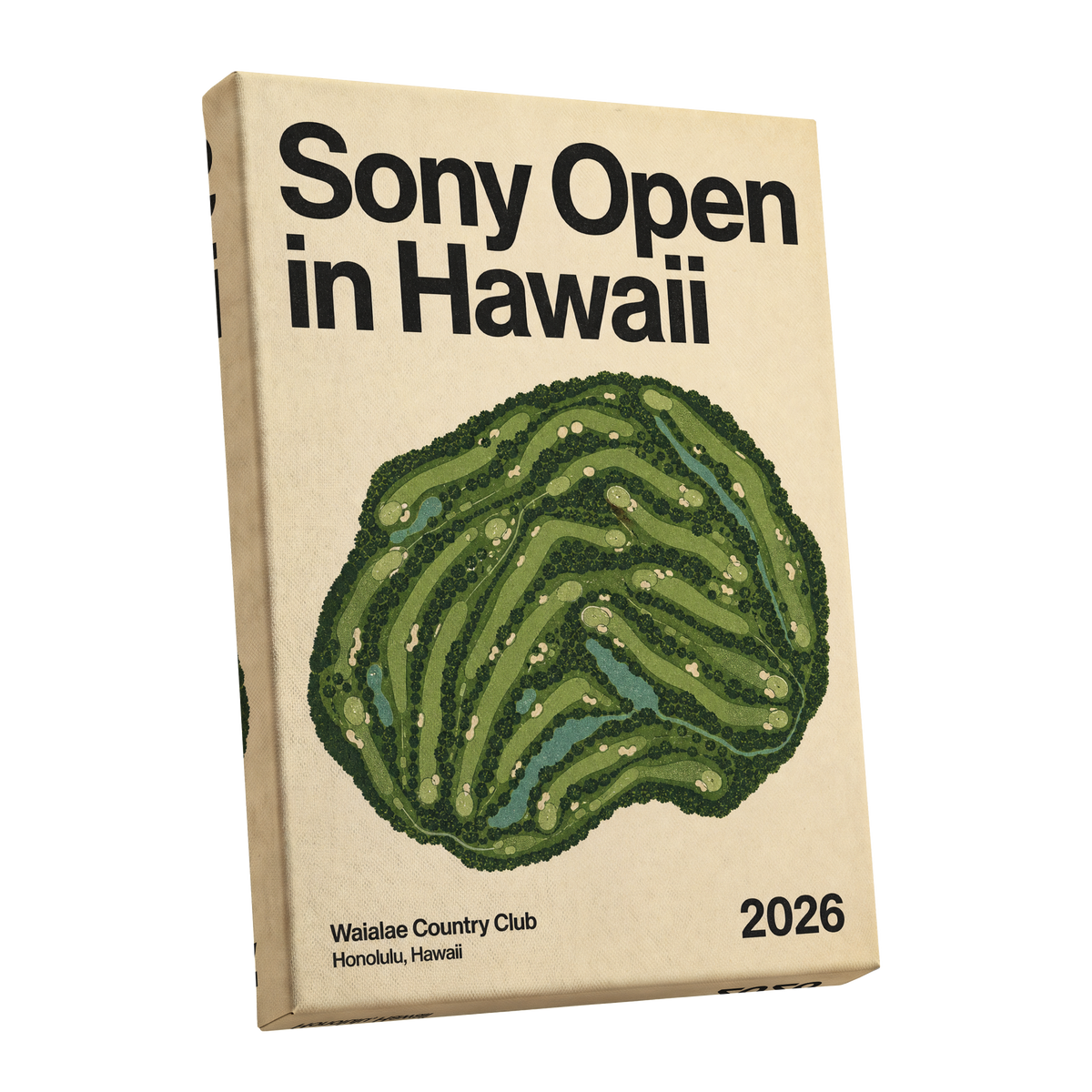 Waialae Greenscape, green, beige, black nature wall art shown as a stretched canvas wall art