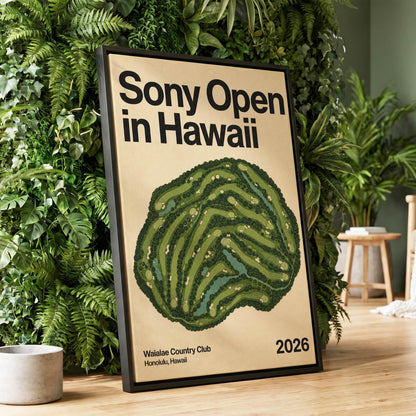 Waialae Greenscape, green, beige, black nature wall art displayed in a styled interior, gallery view 1