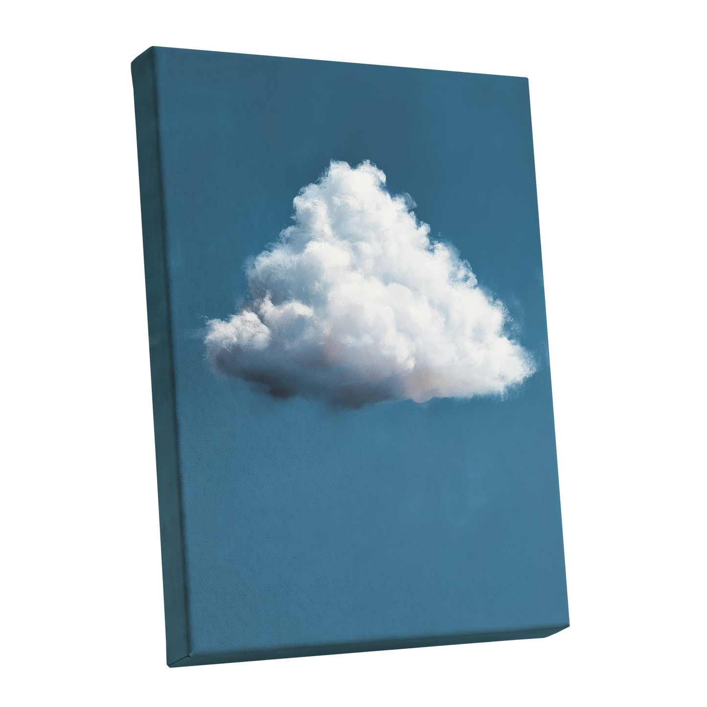 Weightless Weather, blue, white, gray nature wall art shown as a stretched canvas wall art