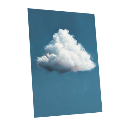 Weightless Weather, blue, white, gray nature wall art shown as a unframed poster wall art print