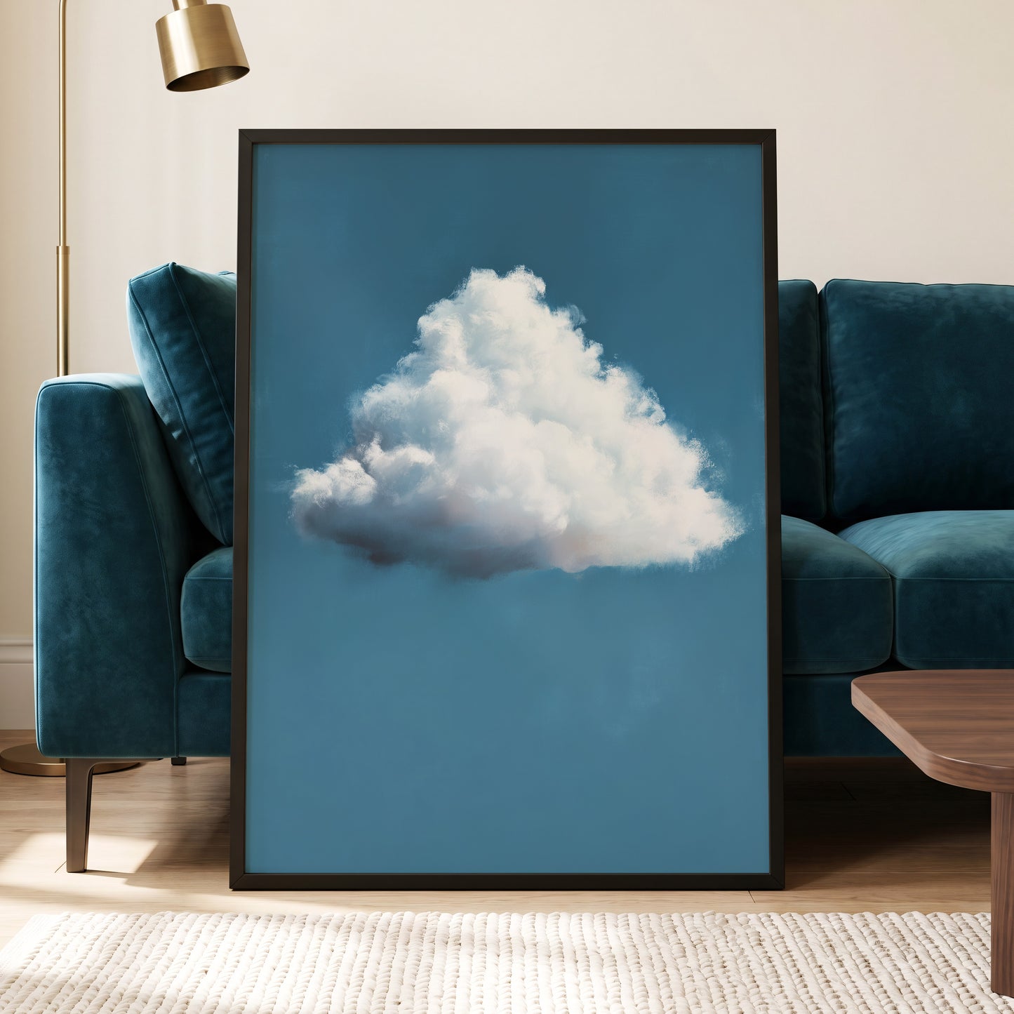 Weightless Weather, blue, white, gray nature wall art displayed in a styled interior, gallery view 2