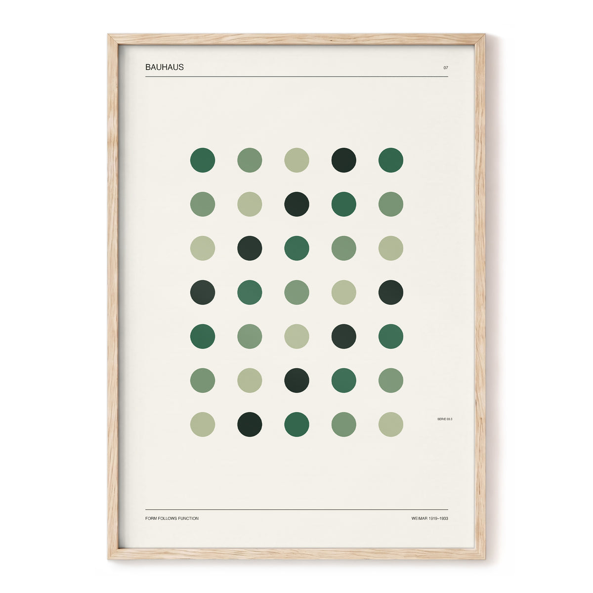 Weimar Green Rhythm, green, beige, black minimalist wall art, front artwork view