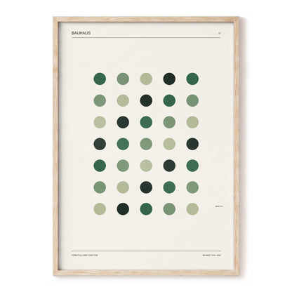Weimar Green Rhythm, green, beige, black minimalist wall art, front artwork view