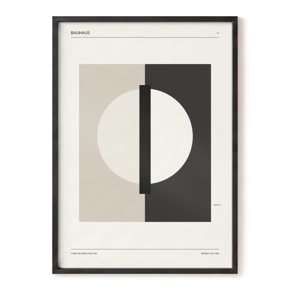 Weimar Orbit, beige, black, gray minimalist wall art, front artwork view