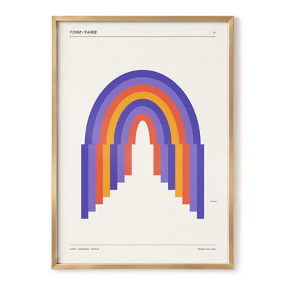 Weimar Rainbow Arches, beige, purple, orange minimalist wall art, front artwork view