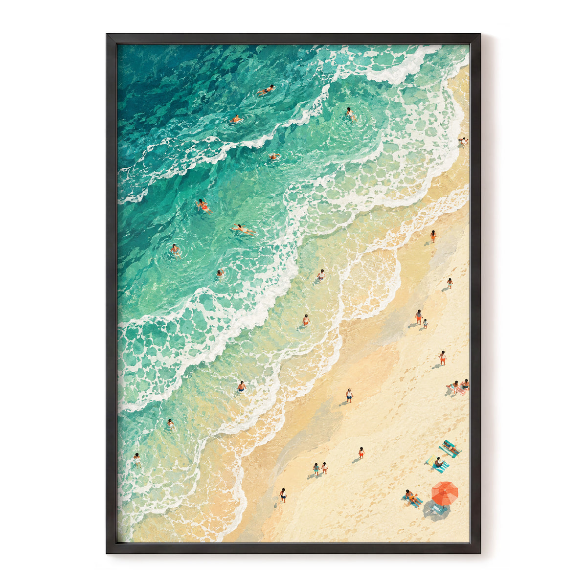 Where the Tide Wanders, blue, green, beige nature wall art, front artwork view