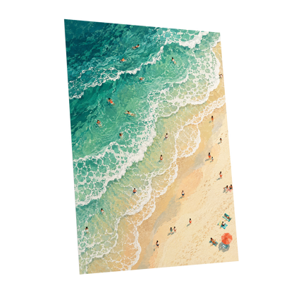 Where the Tide Wanders, blue, green, beige nature wall art shown as a unframed poster wall art print