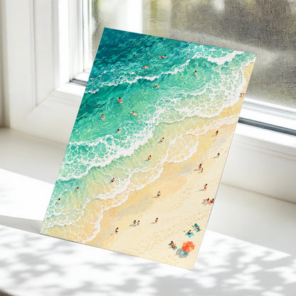 Where the Tide Wanders, blue, green, beige nature wall art displayed in a styled interior, gallery view 5