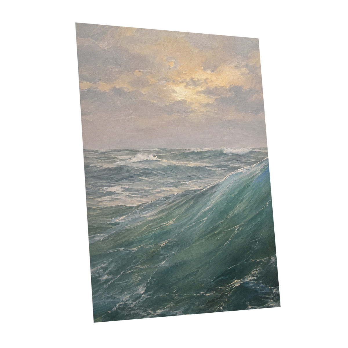 Where Waves Gather, blue, green, gray nature wall art shown as a unframed poster wall art print