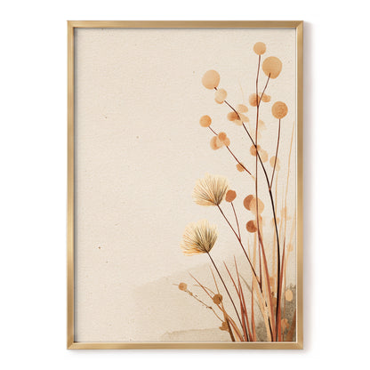 Whispers in the Reeds, beige, brown, orange nature wall art, front artwork view