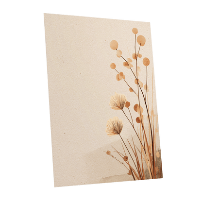 Whispers in the Reeds, beige, brown, orange nature wall art shown as a unframed poster wall art print