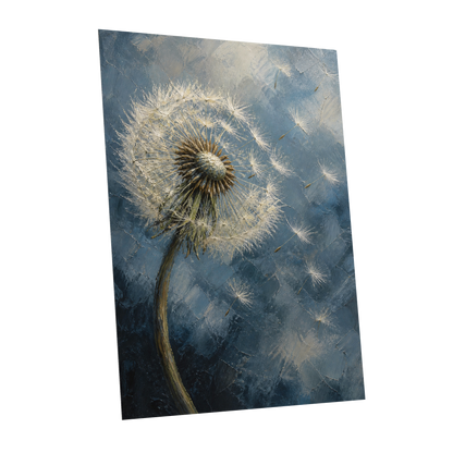 Whispers on the Wind, blue, white, brown nature wall art shown as a unframed poster wall art print