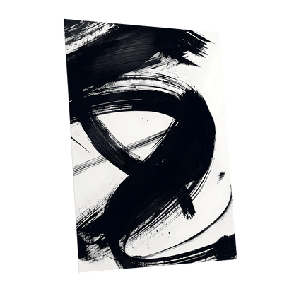 White Space, Black Rush, black, white abstract wall art shown as a unframed poster wall art print