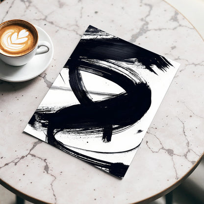 White Space, Black Rush, black, white abstract wall art displayed in a styled interior, gallery view 3