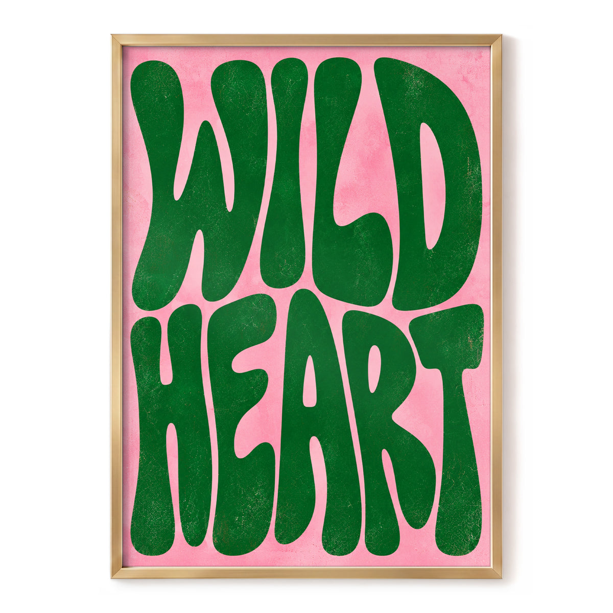 Wild Heart Groove, green, pink abstract wall art, front artwork view
