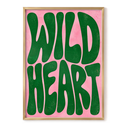 Wild Heart Groove, green, pink abstract wall art, front artwork view