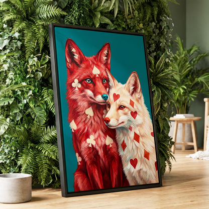 Wild Hearts & Suits, red, white, blue nature wall art displayed in a styled interior, gallery view 4