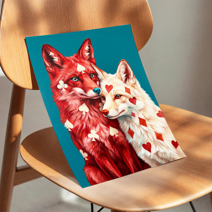 Wild Hearts & Suits, red, white, blue nature wall art displayed in a styled interior, gallery view 5