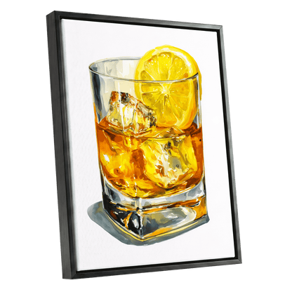 Zest in Amber – black framed canvas option