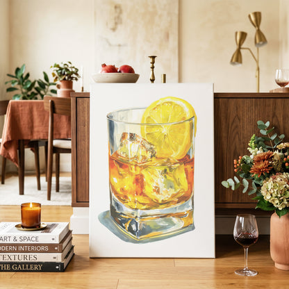 Zest in Amber – canvas wall art in a styled interior, gallery view 2