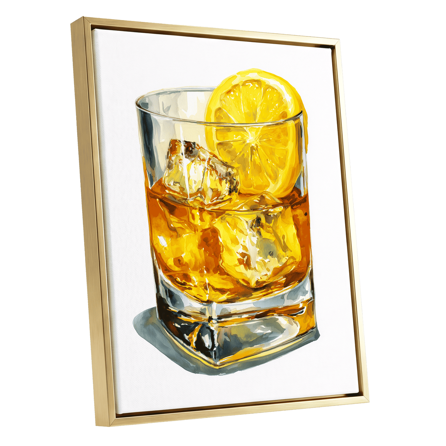 Zest in Amber – gold framed canvas option