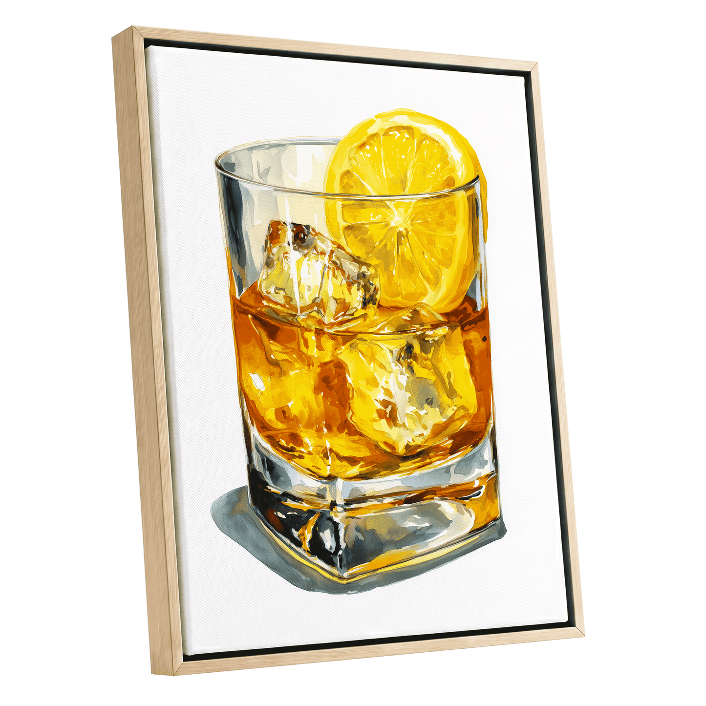 Zest in Amber – oak framed canvas option