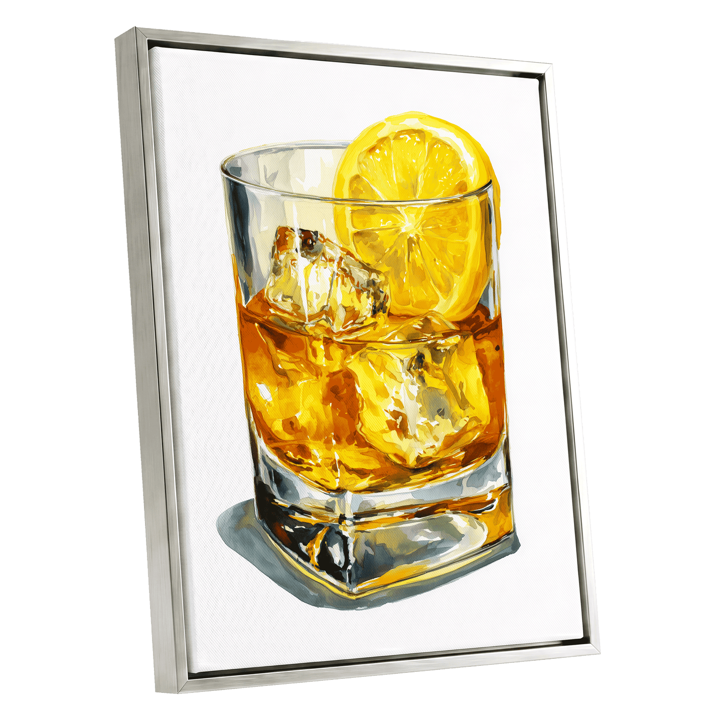 Zest in Amber – silver framed canvas option