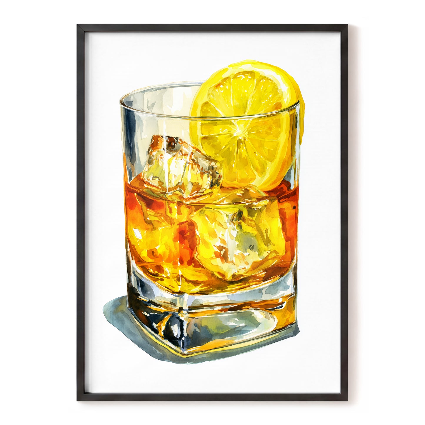 Zest in Amber – orange, yellow, gold minimalist wall art, front view
