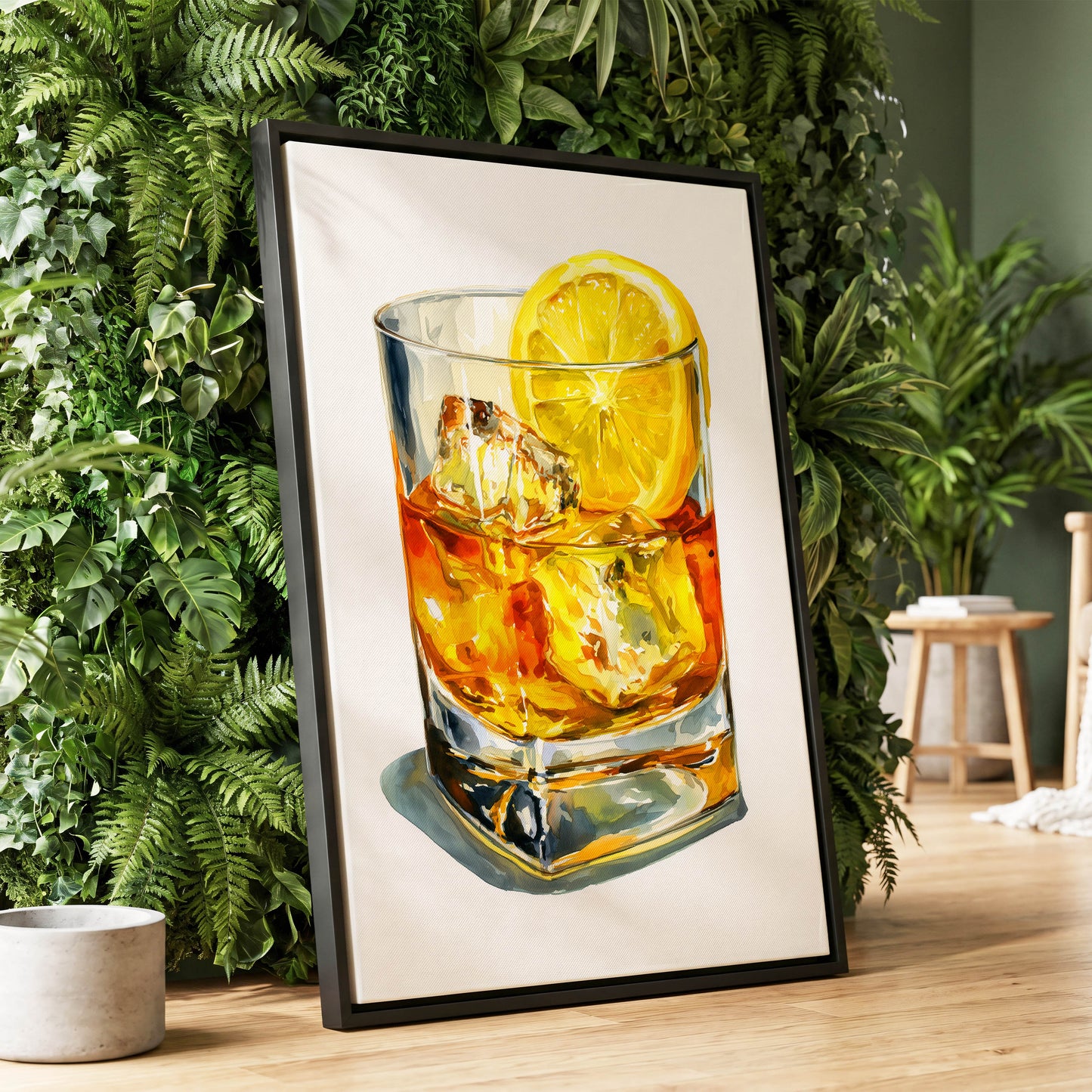 Zest in Amber – wall art displayed in a styled interior, gallery view 1