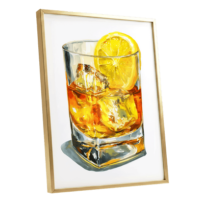 Zest in Amber – gold framed poster option
