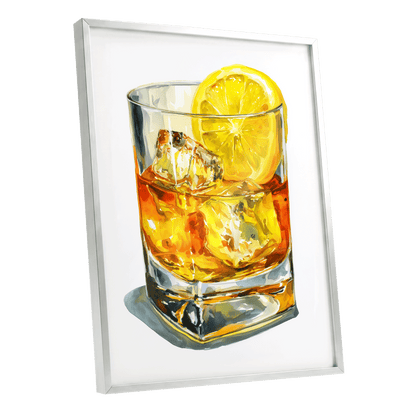 Zest in Amber – silver framed poster option