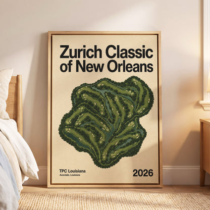 Zurich Fairways, green, beige, black nature wall art displayed in a styled interior, gallery view 6